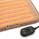 Electric Heated Pet Mat with Temperature Controller, Plush Dog Bed Pad - Image 2