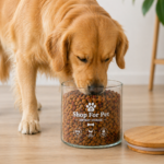 Airtight Pet Food Storage Container Glass Jar with Bamboo Lid - Image 3